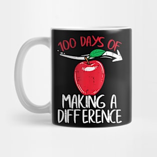 100 Days Of Difference Apple 100Th Day School Teacher Mug